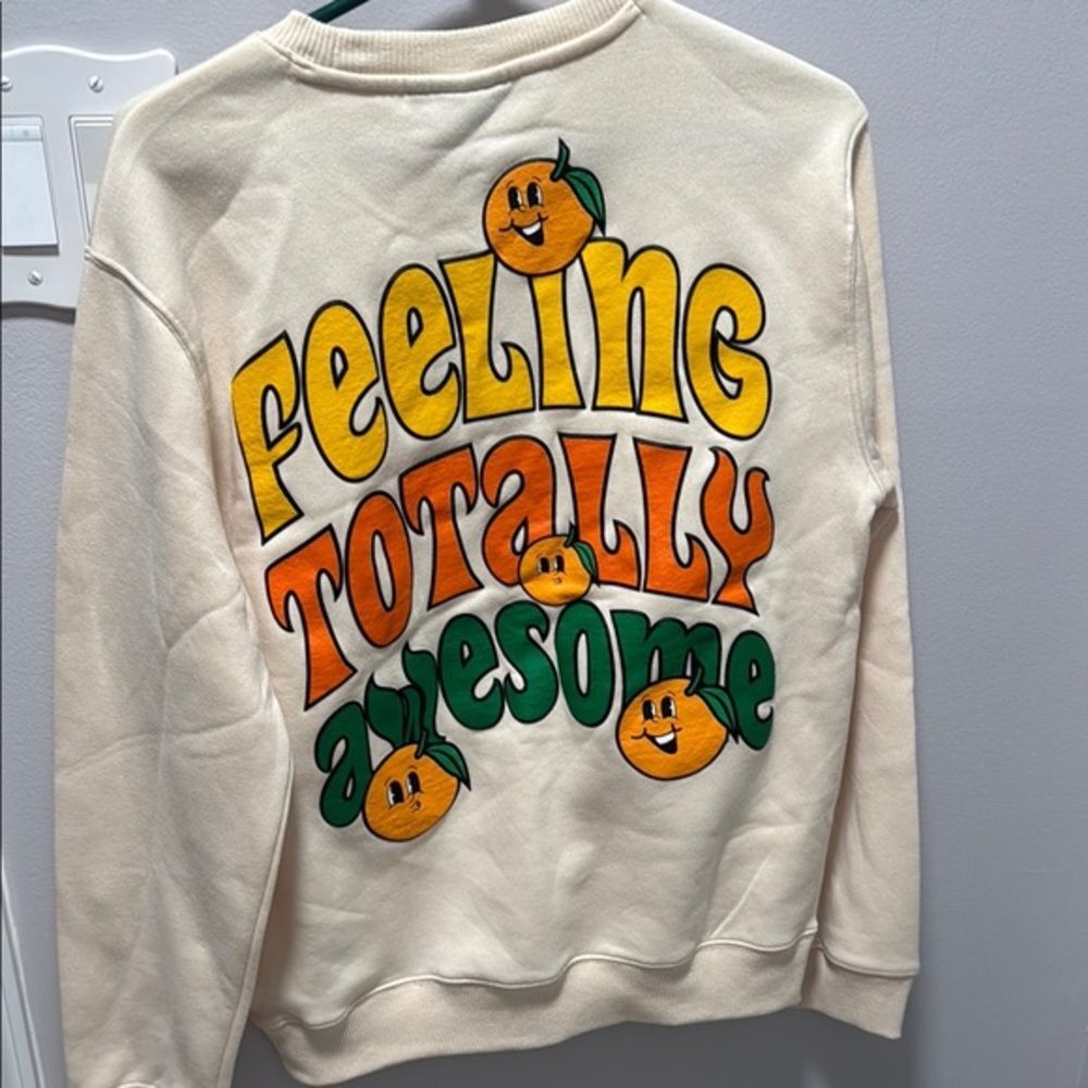 Chemistry Retro Orange Graphic Crewneck Sweatshirt Feeling Totally Awesome Small